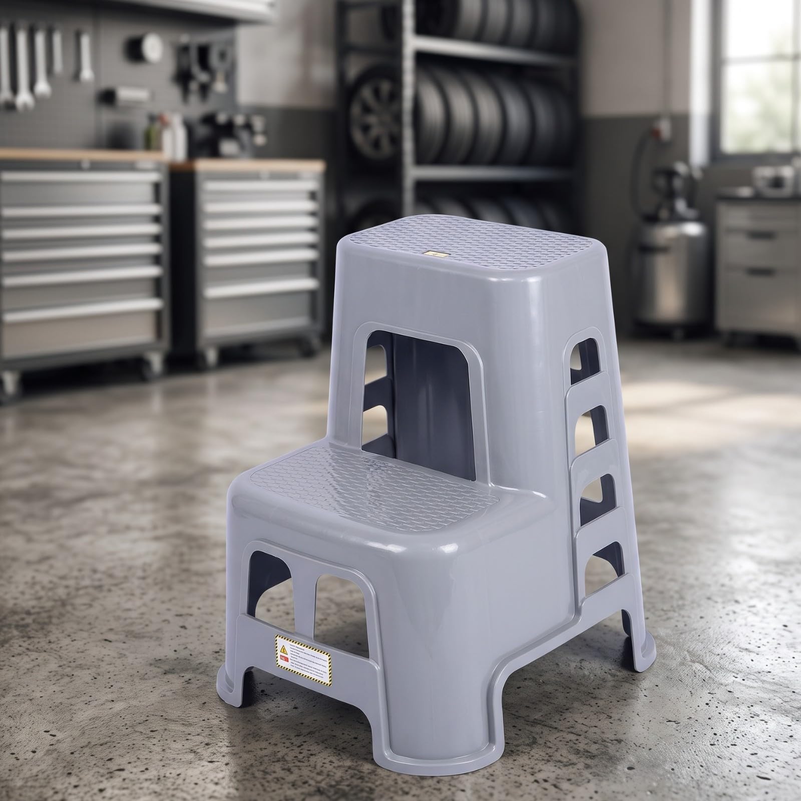 Taburete Dos Peldaños Estable | Ligero, Taburete con Estante Antislizante, para Cocina, Niños