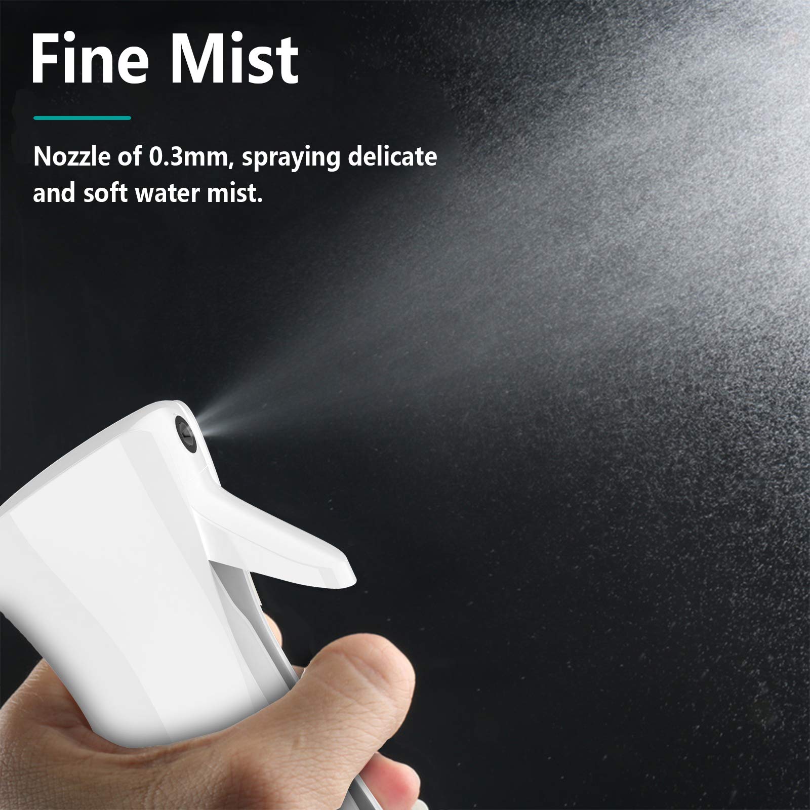 GeeRic Spray do włosów, spray do stylizacji 200 ml, bardzo cienka mgiełka do włosów, dla fryzjera, roślin/kwiatów, biały, przezroczysty