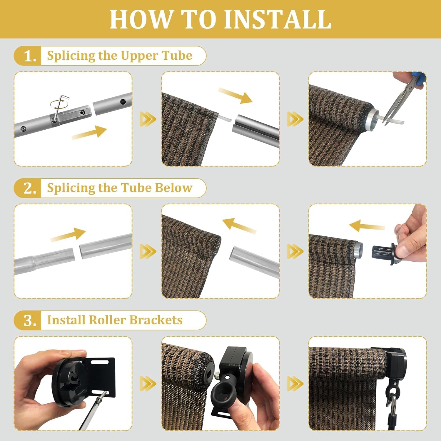 Shade&Beyond Outdoor Roller Shades 6' W x 6' H, Patio Roll Up Blinds 220 GSM Shade Cloth Roll for Porch Gazebo Pergola Balcony Backyard, Mocha