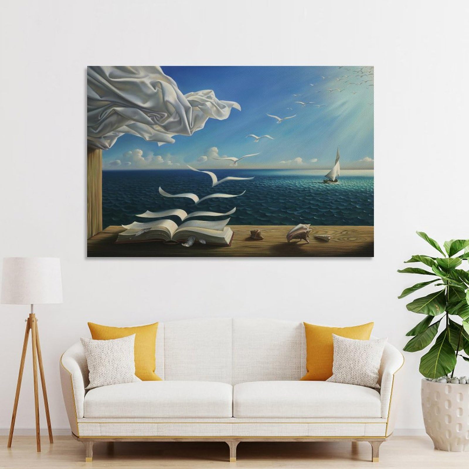 Amazon.co.jp: サルバドールダリ有名な絵画波の本ヨットの絵画シュル