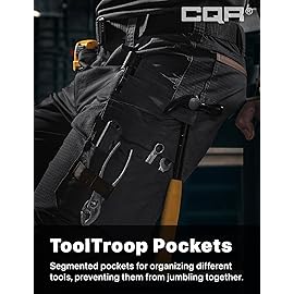 CQR Men\'s Quick Dry Work Pants, Water Resistant Outdoor Tactical Pants, Lightweight Stretch Cargo Hiking Pants, Work Pants Black, 30W x 30L