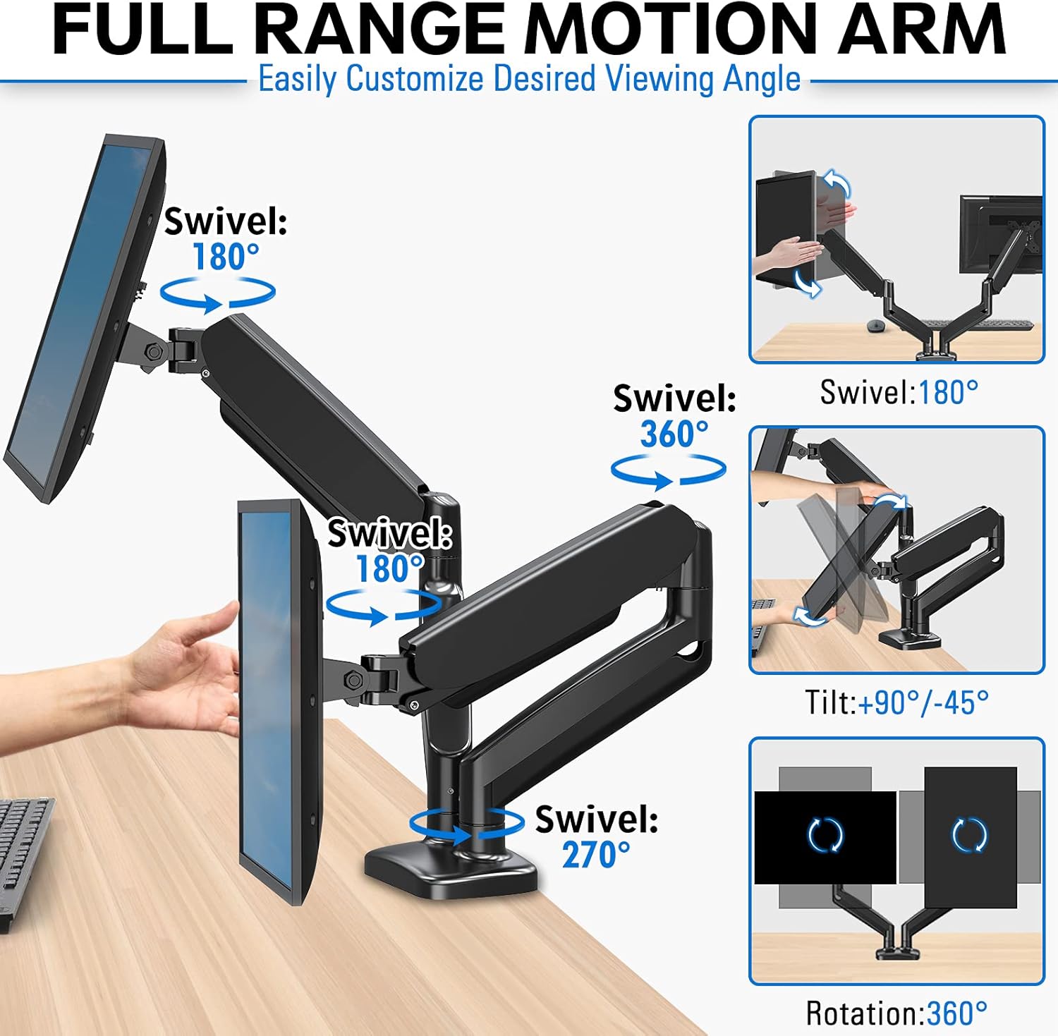 Suреr Brаndѕ MOUNTUP Dual Monitor Stand, Fully Adjustable Gas Spring Dual Monitor Mount, Monitor Desk Mount with C Clamp, Grommet Mounting Base, Double Monitor Arm for 2 Computer Screen up to 32 Inch, MU0005 Hоt Dеаlѕ MOUNTUP Dual Monitor Stand, Fully Adjustable Gas Spring Dual Monitor Mount, Monitor Desk Mount with C Clamp, Grommet Mounting Base, Double Monitor Arm for 2 Computer Screen up to 32 Inch, MU0005