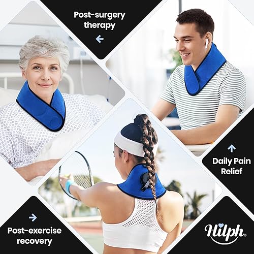 Miniatura 6 de Hilph Paquete de hielo recargable para el cuello, bolsa de hielo portátil para terapia de frío para aliviar el dolor, lesiones, cirugía y
