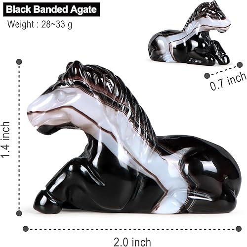 Miniatura 6 de Estatua de caballo de cristal para decoración del hogar, escultura de caballo curativo tallada a mano, pisapapeles, centro de mesa, adorno de