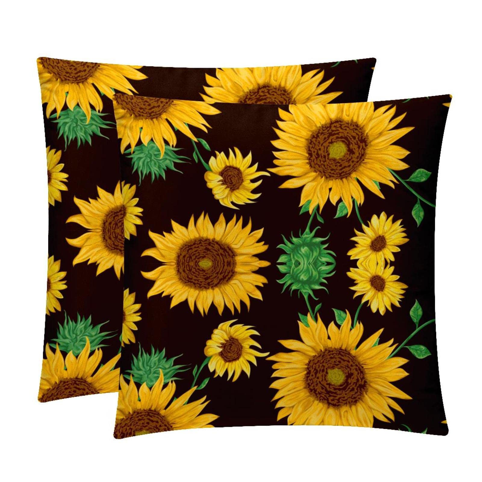 Housse de coussin lombaire haut de gamme décoration de style tournesol millésime