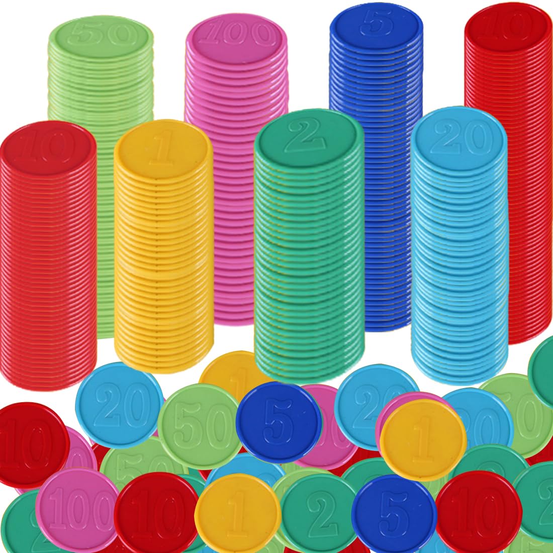 JOINPAYA 200pièces Jetons De Comptage Colorés Pour Jeux De