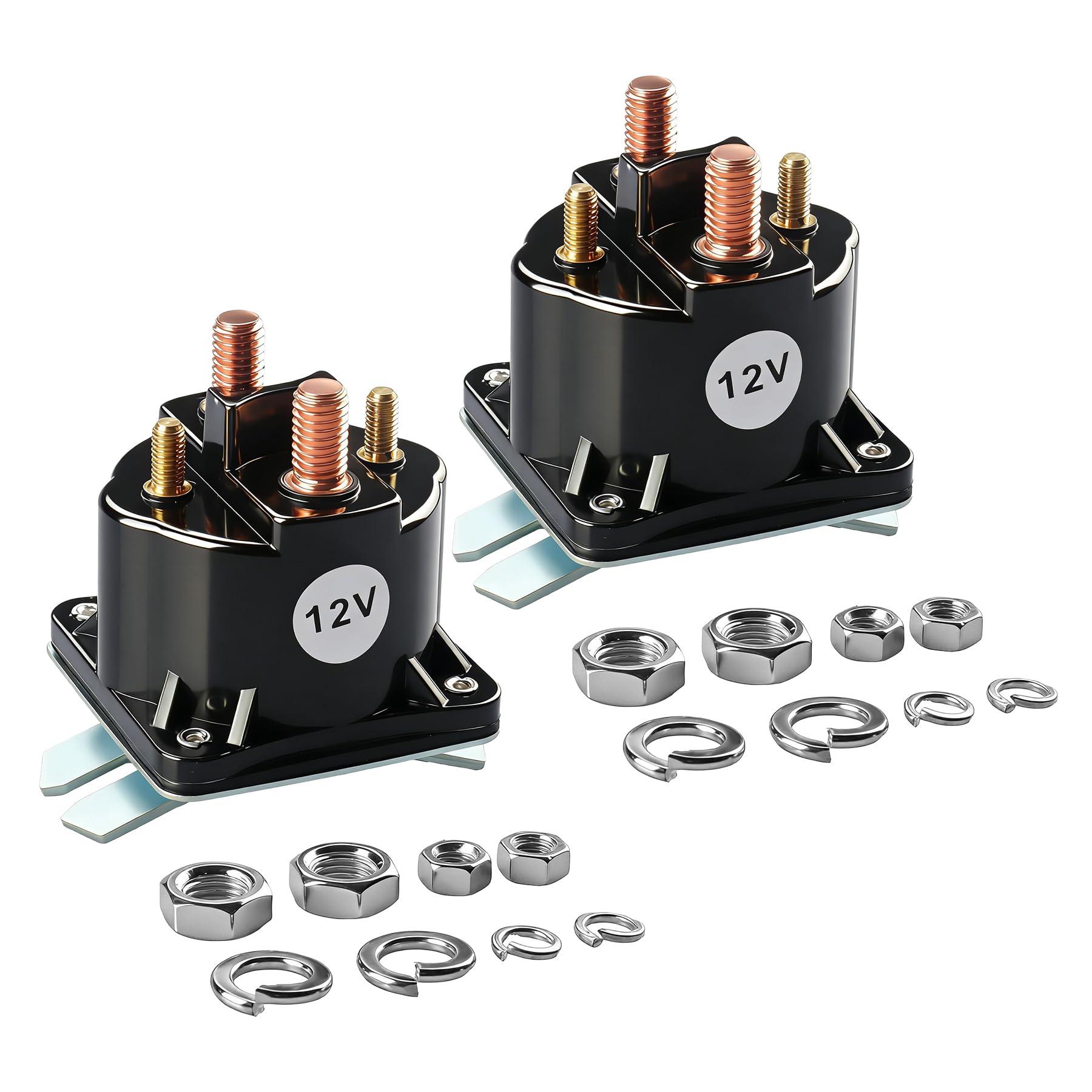 Paquete de 2 piezas de solenoide de remolque de descarga para relé solenoide de servicio intermitente para SAZ4201GJ 7522 SAZ-4201ER 070009 190107 KTI Unit 391-2-C (12 V 4 terminales 100 amperios)