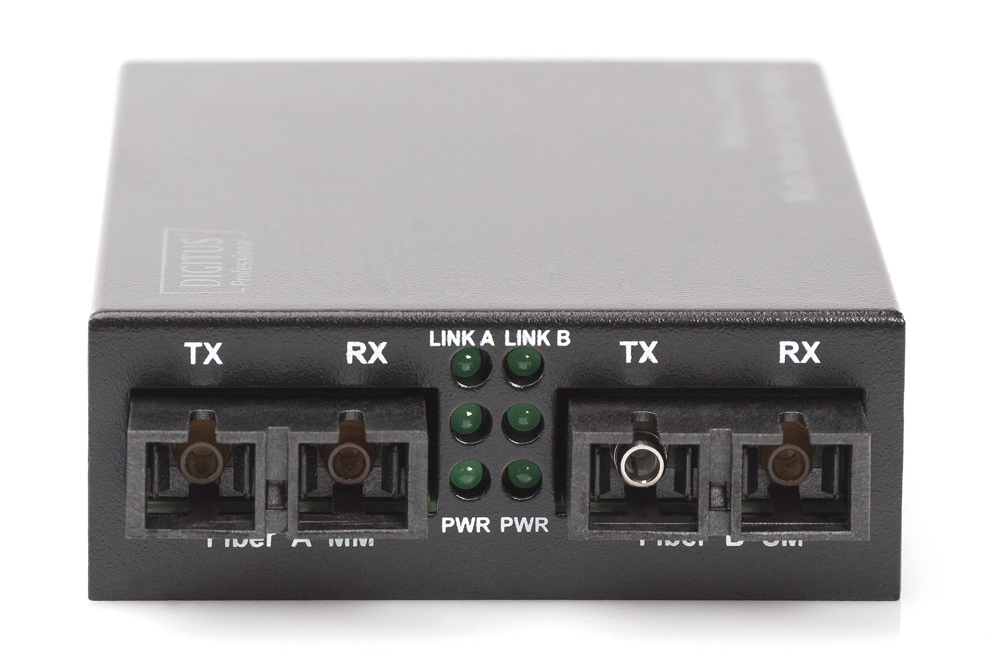 DIGITUS Convertisseur de média – SC vers SC – multimode vers monomode | Fast Ethernet 100 Mbit/s – longueur d'onde 1 310 nm – portée jusqu'à 20 km – fibre optique vers fibre optique – noir
