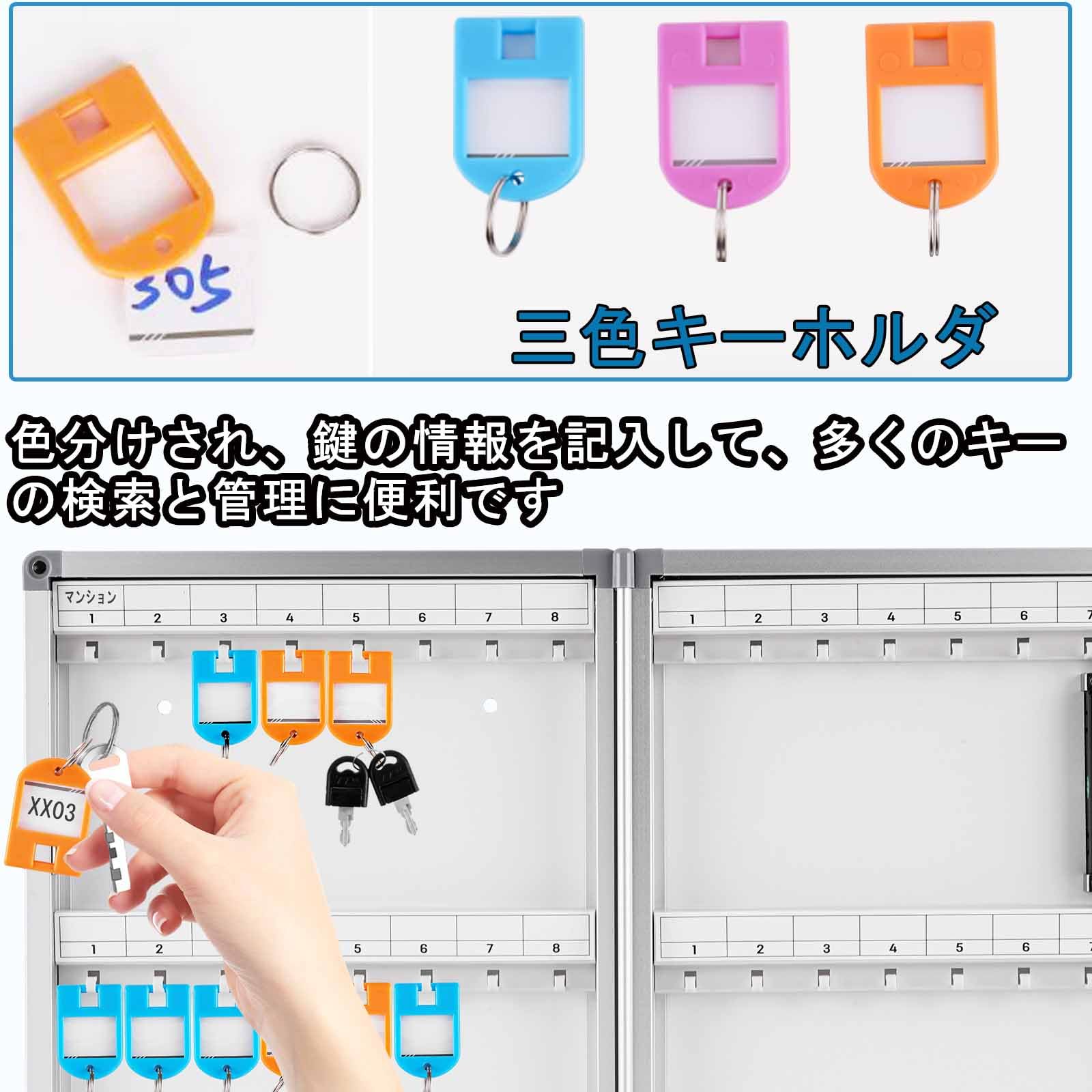Amazon.co.jp: キーロックボックス 暗証番号/センサー 壁掛け 48個 鍵