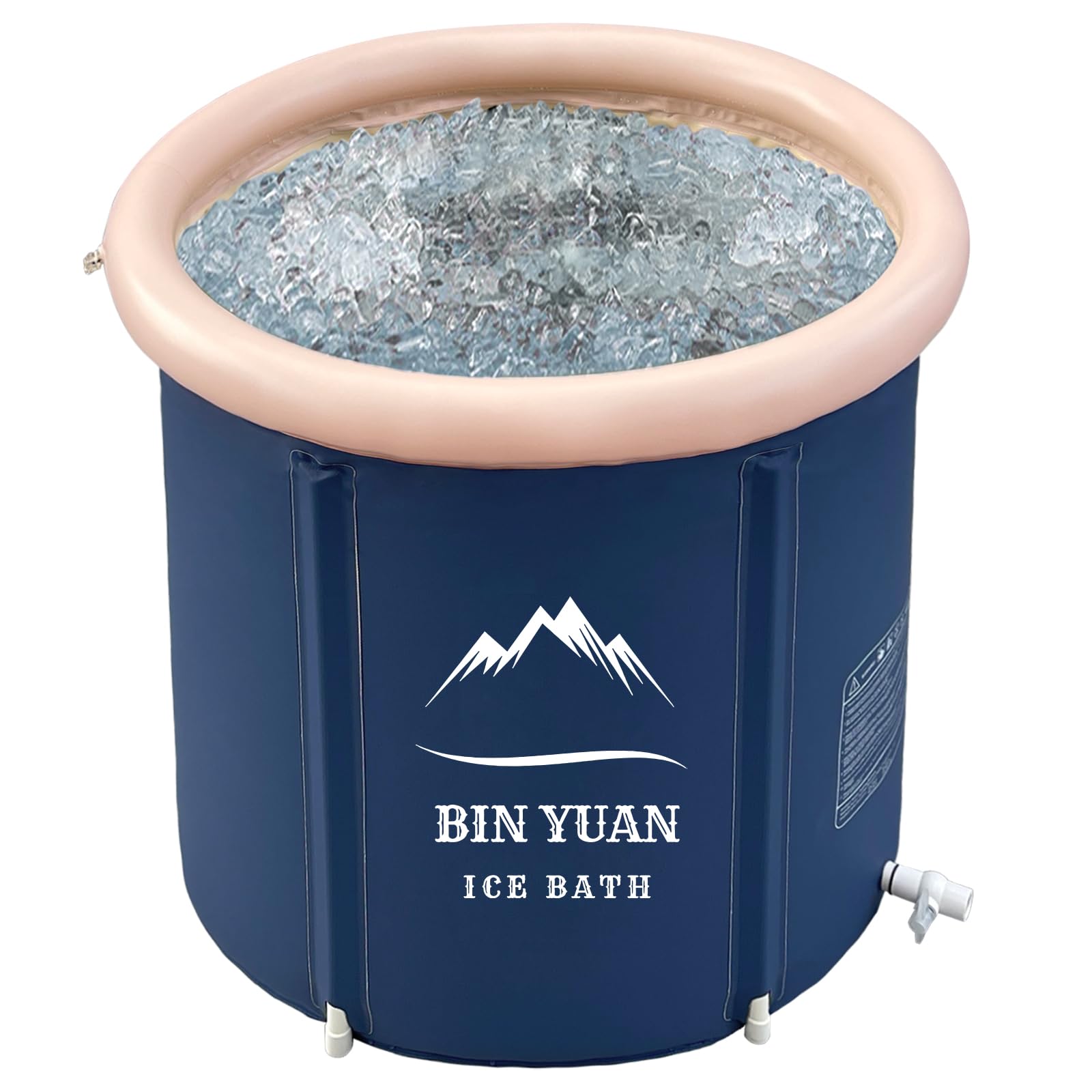 Vasca da bagno gonfiabile pieghevole ICE Vasca da bagno fredda all'aperto - Vasca Spa indipendente per adulti (Blu Nebbia-75x75cm)