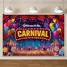 6x4ft Carnival Backdrop Cheerful Circus Carnival Photography Background for Welcome to the Carnival Theme Party Birthday Baby Shower Newborn Portrait Photo Booth Supplies