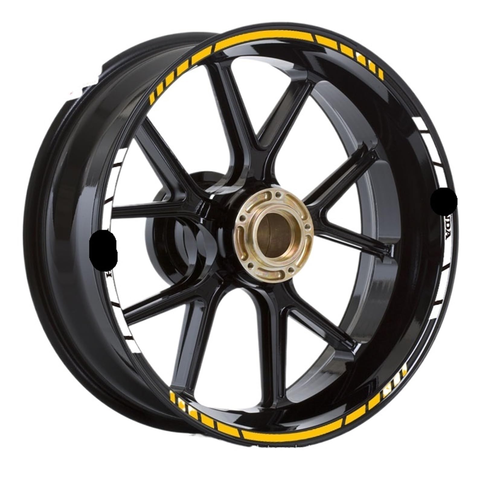 Hub Decals Rim for CBR600RR CBR1000RR CBR300R CBR500R CB1000R CB650 VFR1200 800 NC700 CB1100 Wheel Stickers Rim Decals Stripe Tape(Outside Yellow)