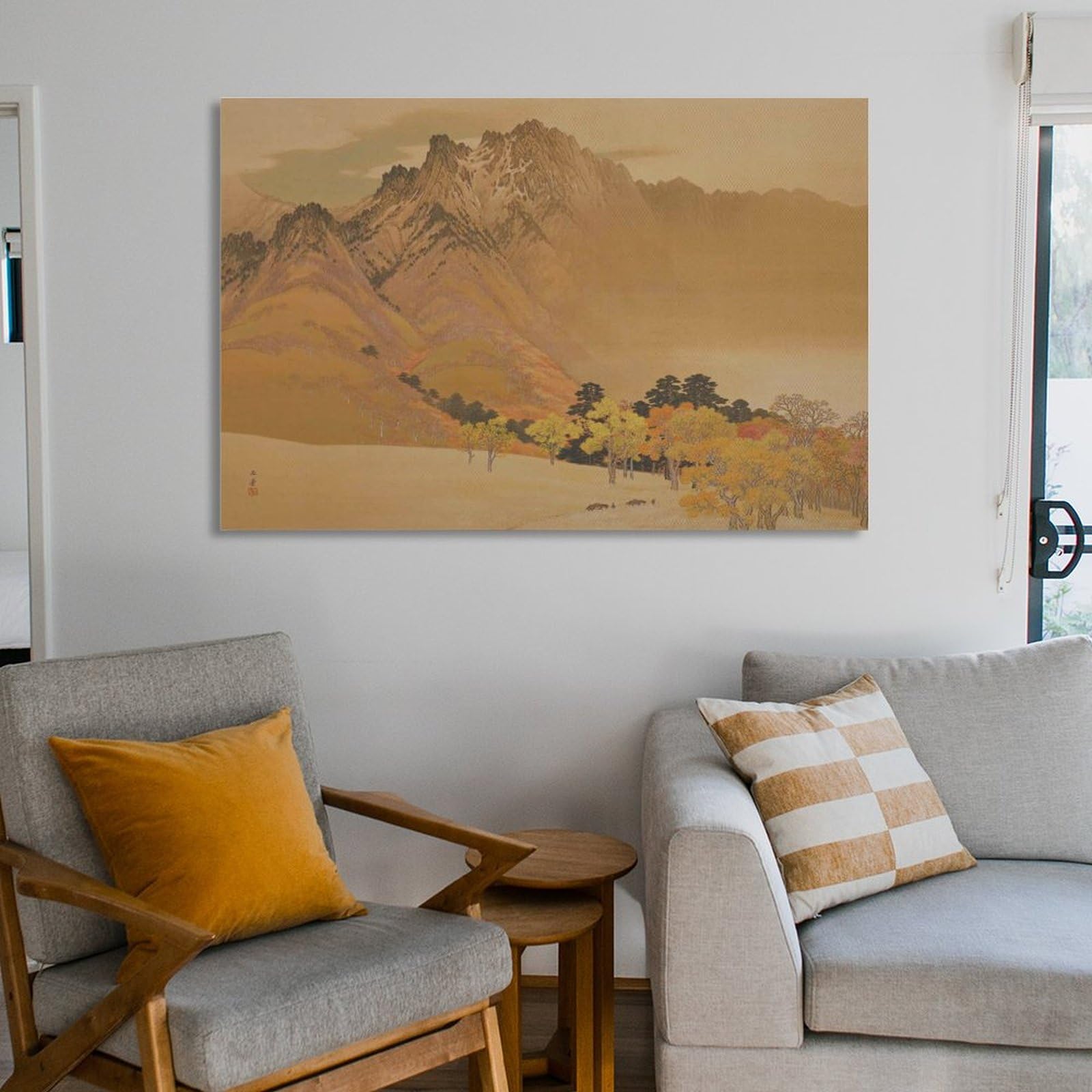 Amazon.co.jp: 川合玉堂《秋嶺白雲》ポスター 印刷 壁アート