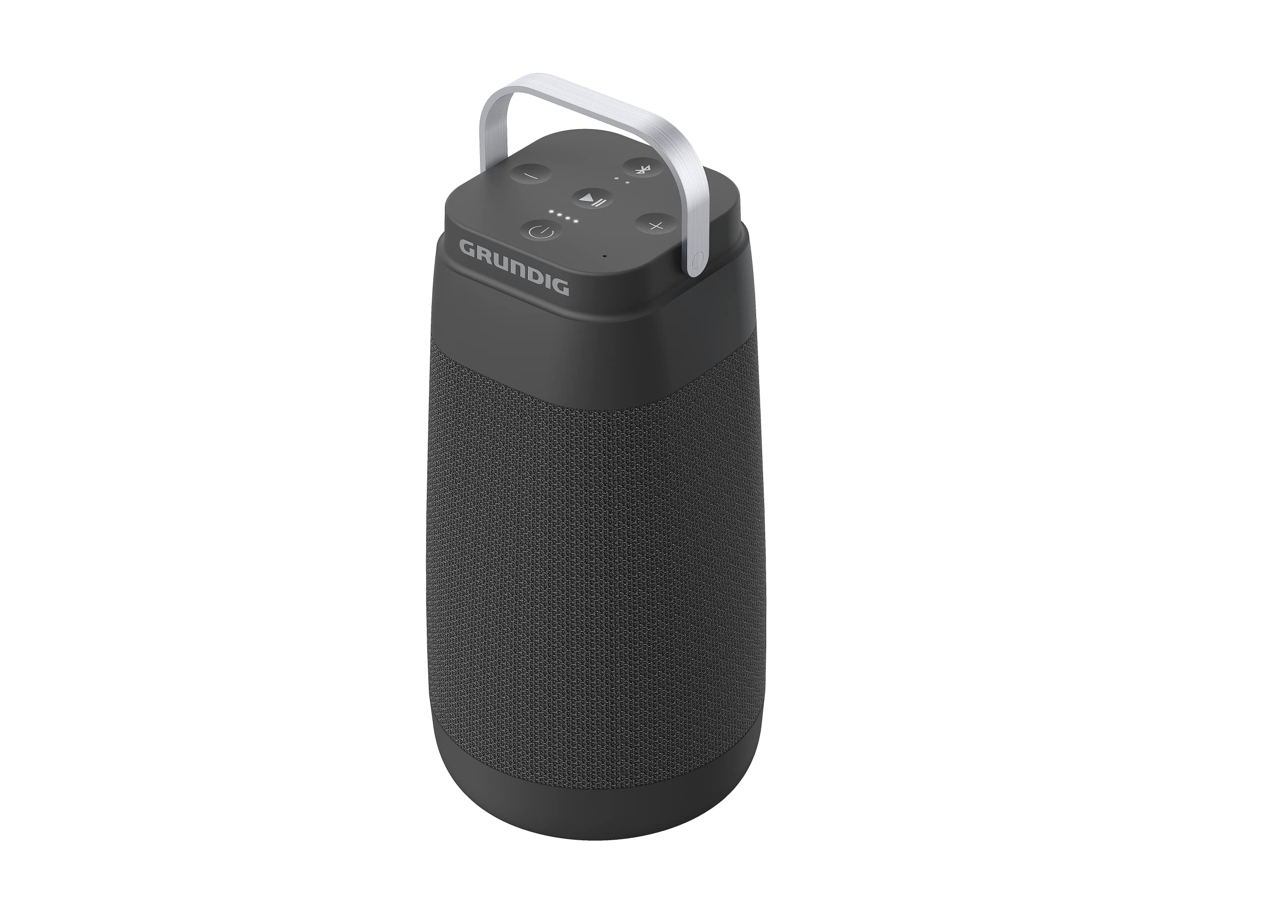 GRUNDIG BT Speaker Connect 360 Enceinte Bluetooth, boîte à Musique, Son à 360°, portée jusqu'à 30 m, autonomie jusqu'à 20 Heures, indicateur de Batterie LED, Station de Charge, Microphone, Noir