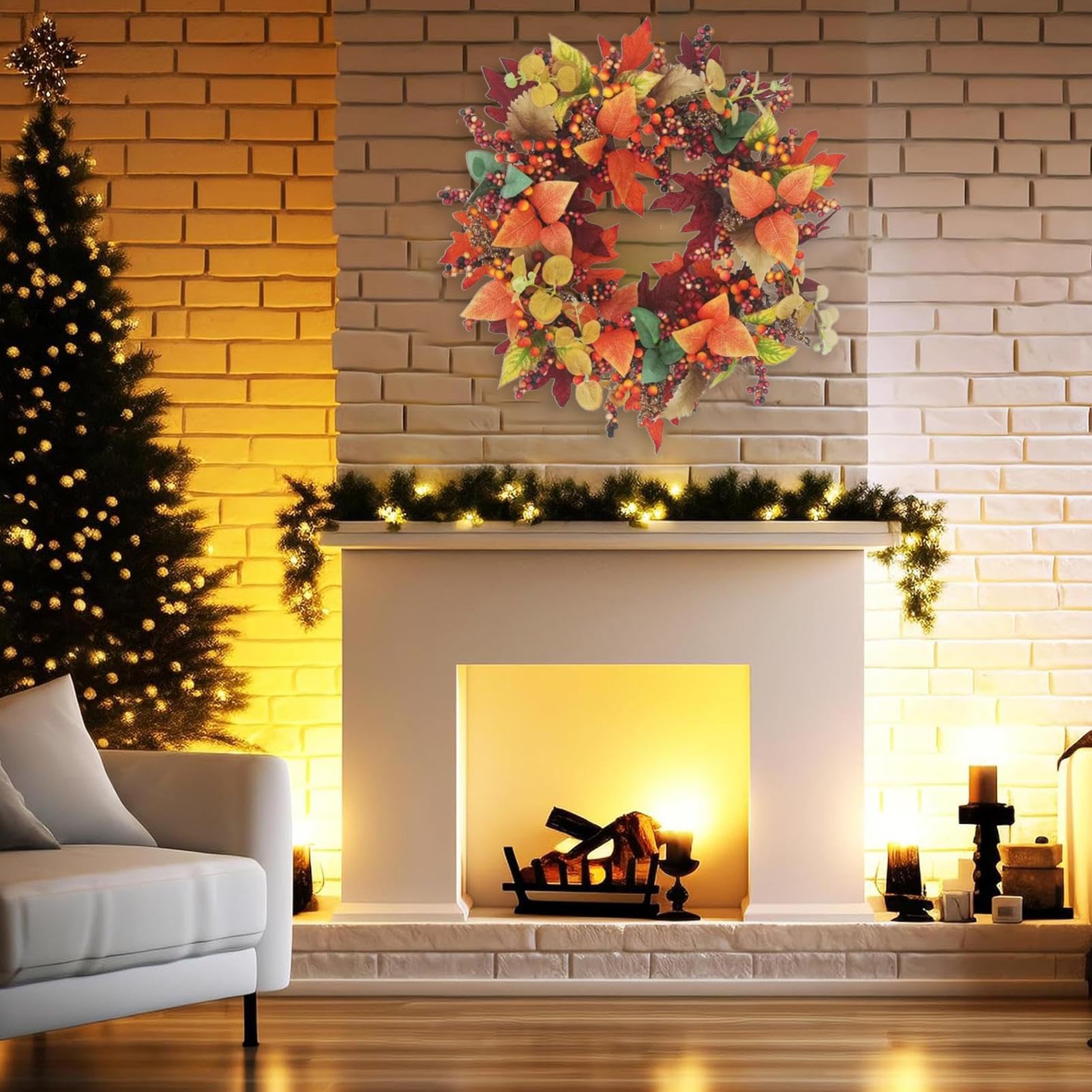 Türkranz Herbsts | 35/40/45cm Herbstkränze Für Die Haustür | Künstlicher Halloween- | Herbstdeko Modern Groß Autumn Decor Türdeko Deko Fall Wreath Für Haustür Outdoor Tisch Außen