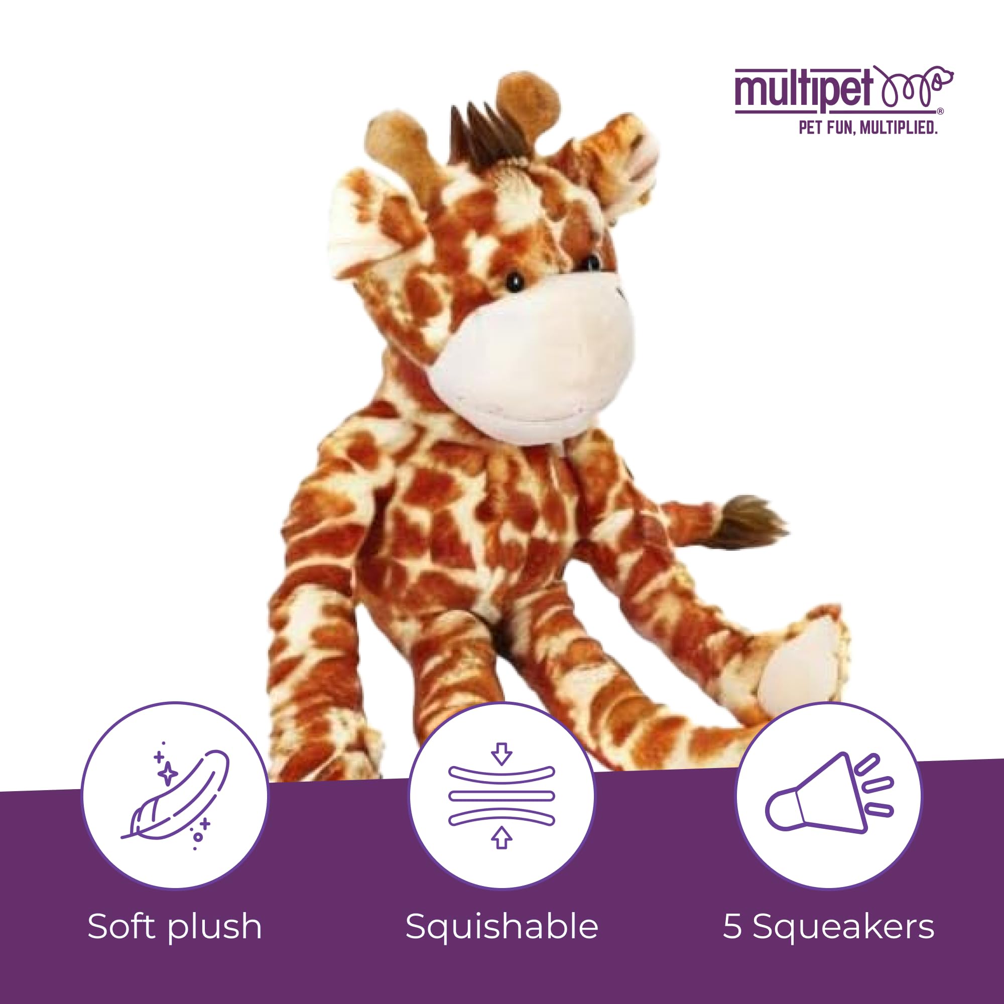 Pet Supplies : Pet Squeak Toys : Multipet Swingin Safari Giraffe