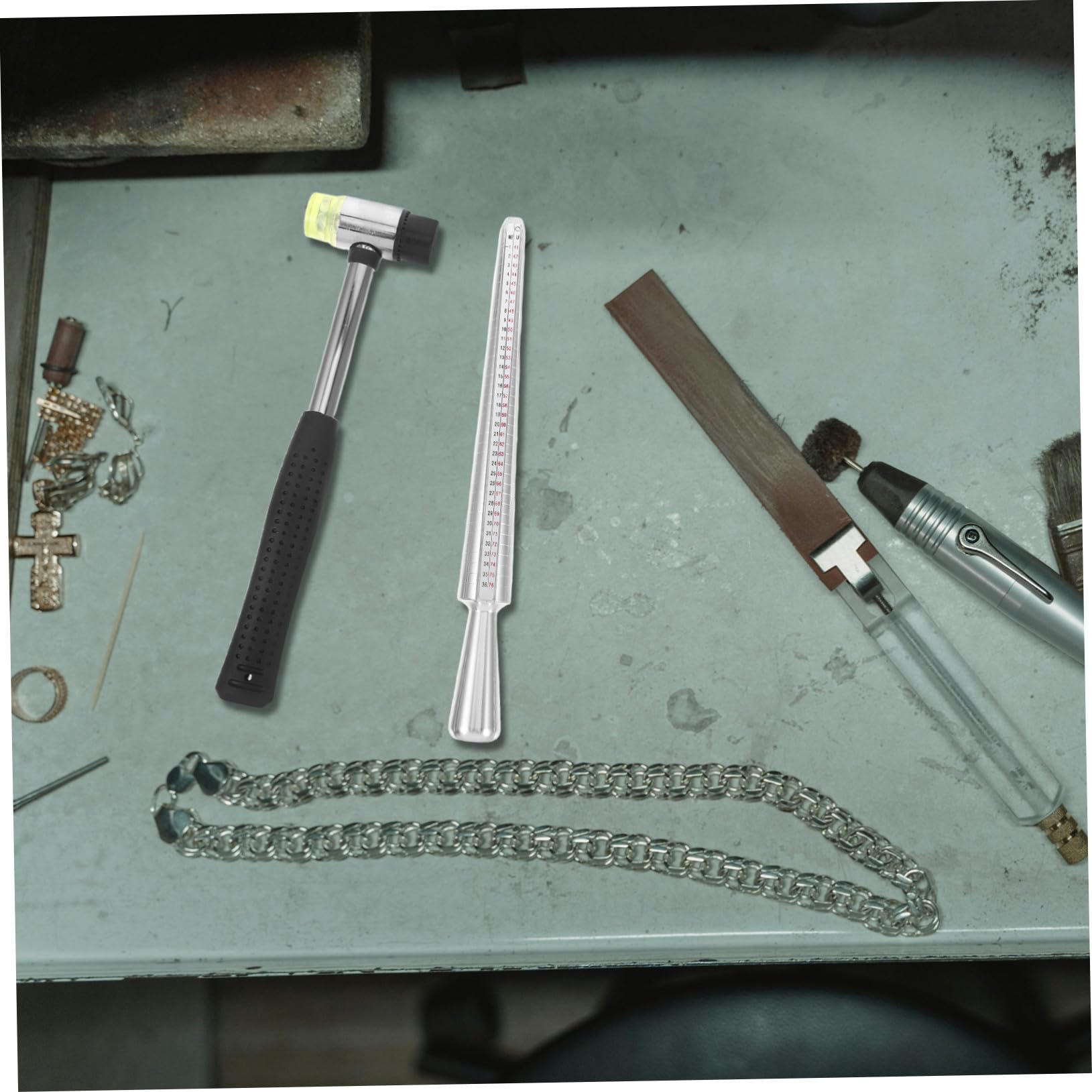 KONTONTY Kit De Mandril De Anillo Reparación De Joyas Para Anillos De Medición Para Joyería De Bricolaje
