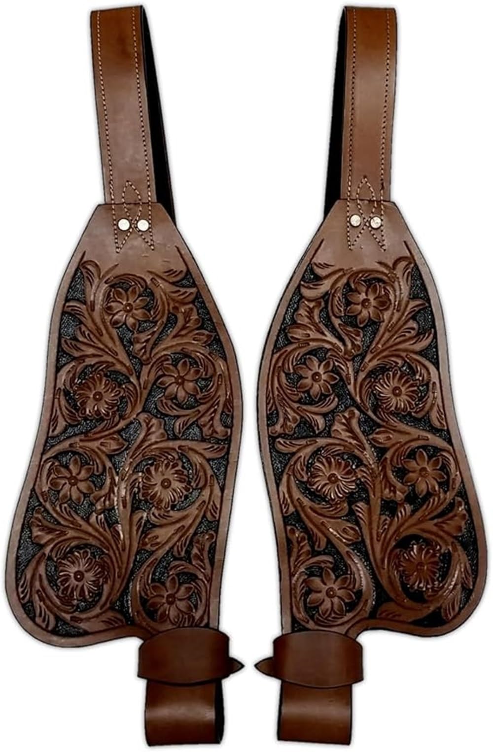 Pferde-Western-Leder-Fender-Ersatzsattel-Fender-Paar-Set für Roping Trail Barrel Pleasure-Sättel mit Belvin-Schnallen AZ-31