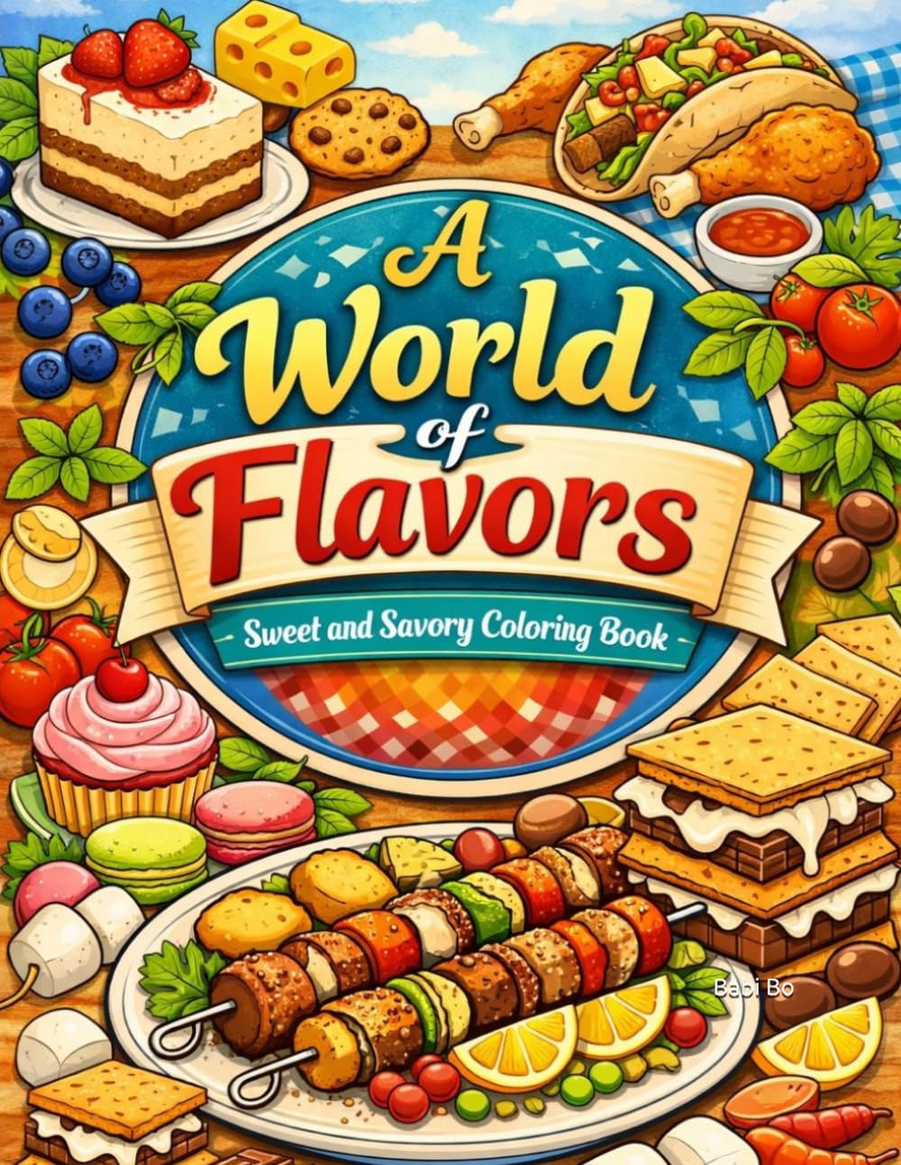 A World of Flavors Sweet and Savory Coloring Book: “Taste the World in Colors – Sweet and Savory Edition”, “From Desserts to Dinners: A Flavorful Coloring Experience”