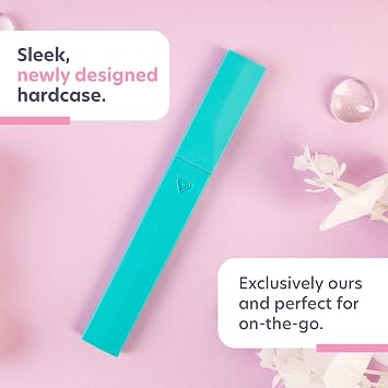 Bona Fide Beauty Glass Nail File with Case (Aqua), Fine Grit Etched File | Genuine Czech glass nail file for natural nails, etched fine grit nail filer, gentle nail care, reusable nail file