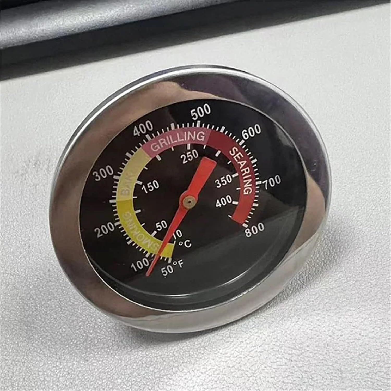 Read Oven Thermometer for Kitchen Home Household Cooking Temp Gauge 0-400℃ Stainless Steel BBQ Smoker Grill Thermometer Parts
