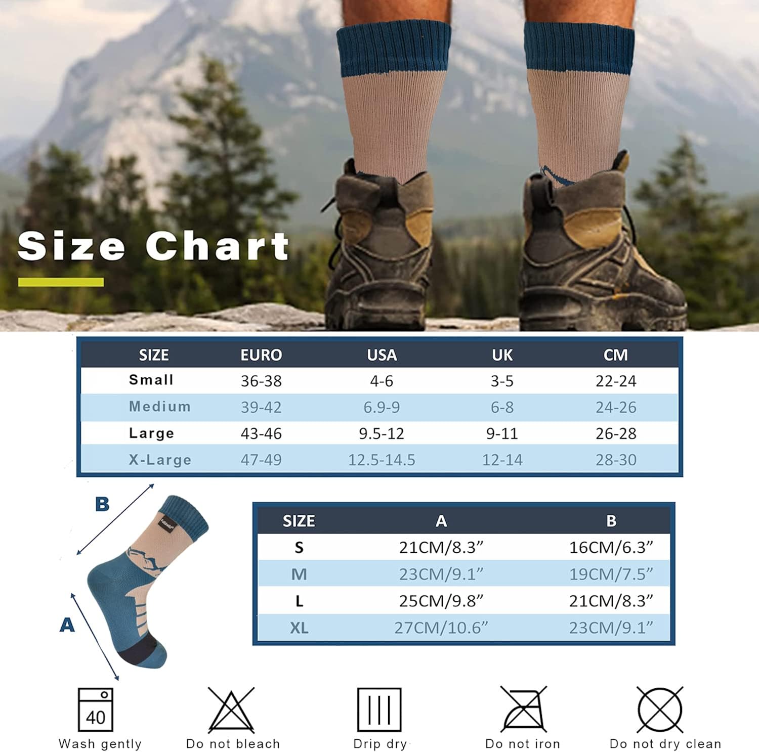 Miniatura 5 de Fullsheild Calcetines unisex impermeables para hombres y mujeres, calcetines resistentes a la intemperie, senderismo, campamento, pesca, ciclismo,