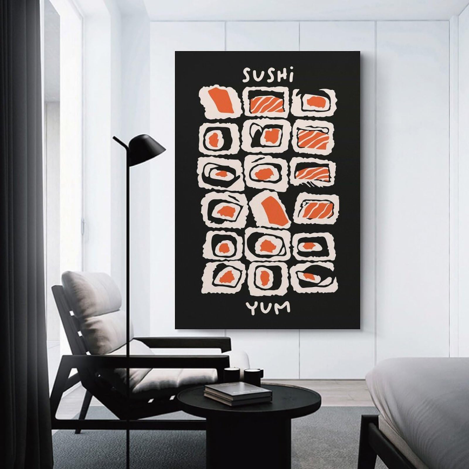 Junmoney Decorative Canvas Print Sushi Yum, 16x24inch(40x60cm), for Office, Study Or Home Workspace, Decorative Artwork for Productive Spaces