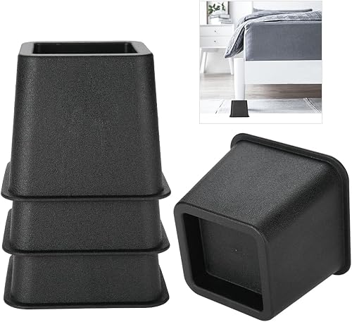 Kikumi Sa Rehausseur De Lit 10Cm 23×12×10 4Pcs Set 3 Furniture Raisers Adjustable Bed Chair Riser Wide Feet Lift Stands - 8
