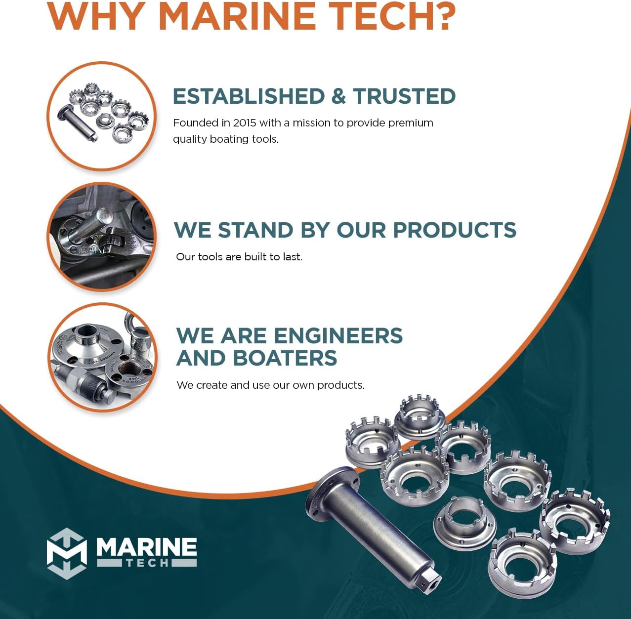 Marine Tech Tools Lower Retaining Ring Wrench Set & Ring Wrench Handle (AMT0031), Fits Yamaha, Honda, Mercury, & Mercruiser Lower Carrier Nuts, Mercury Lower Unit Tool, Mercury Outboard Tools