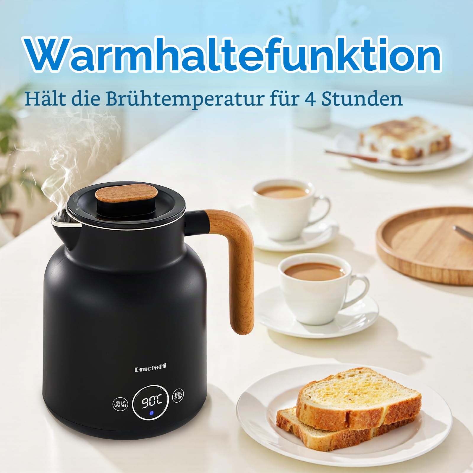 DmofwHi Wasserkocher mit Temperaturregelung, 1 L, 1000 W