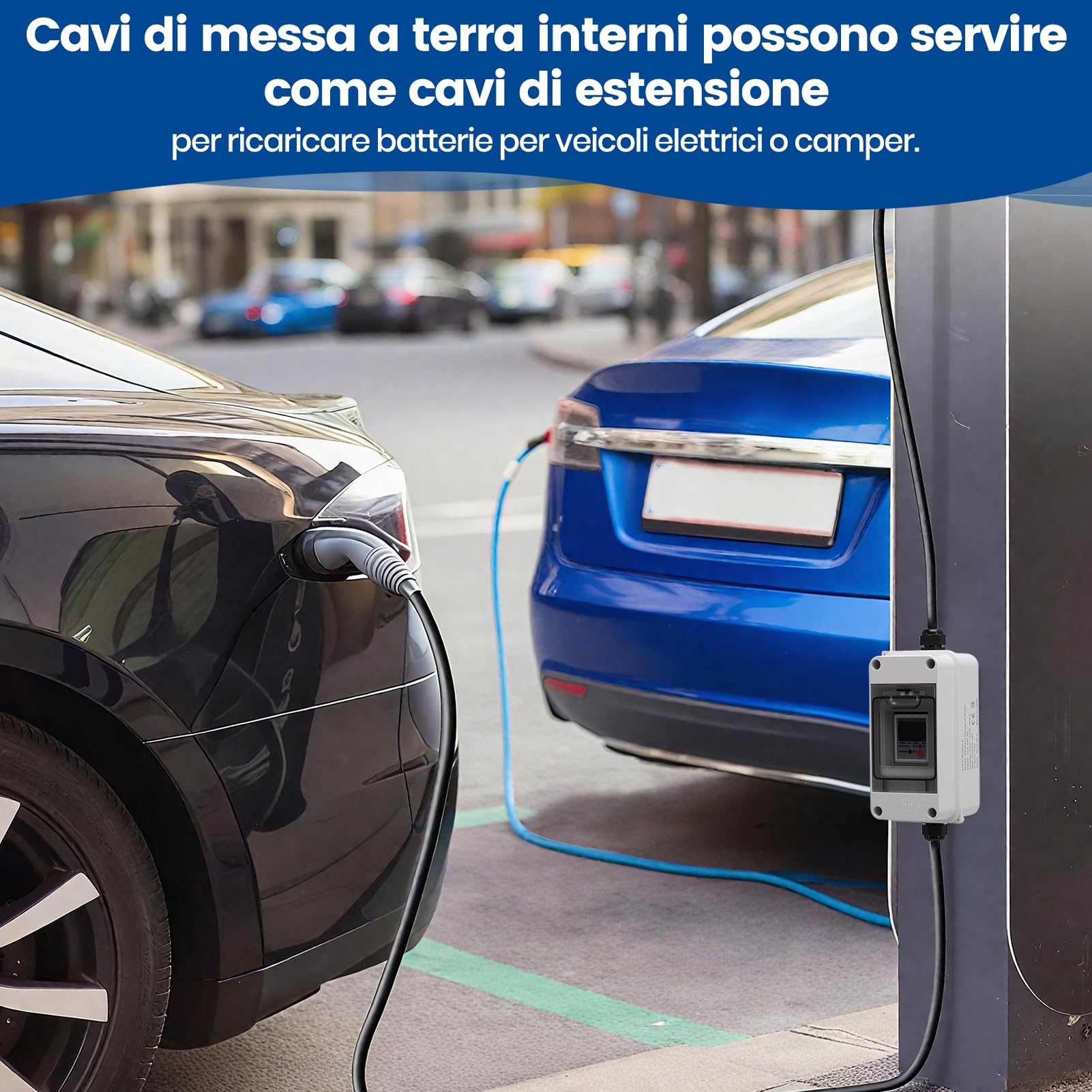 Contatore Elettrico Digitale Portatile, 80A 230V Contatore Intelligente Mobile con Display LCD e Pulsante di Reset, alloggiamento Impermeabile IP65, per Camper eveicoli elettrici