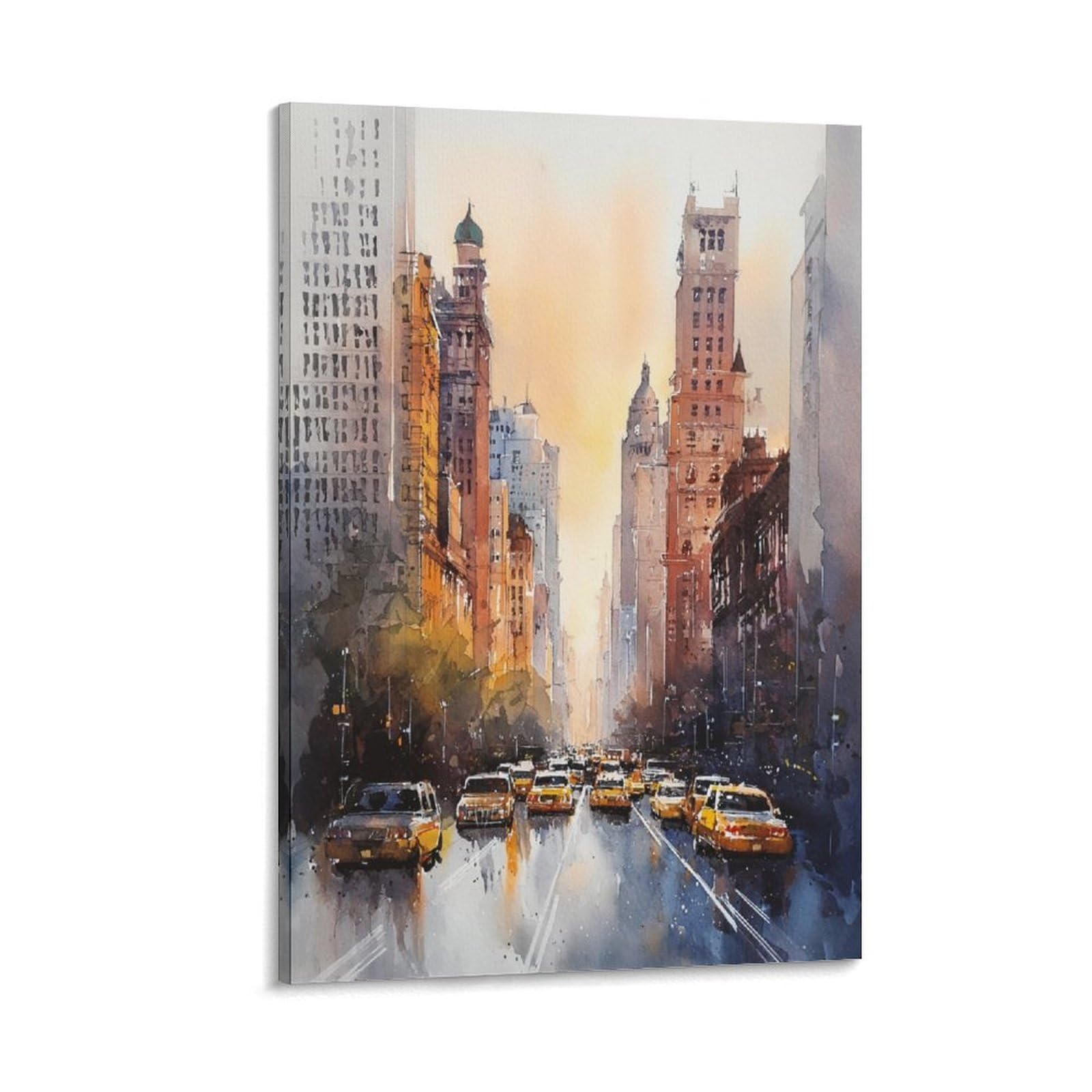 XWYMXZ Los Angeles City 20x30inch(50x75cm) Vintage Travel Poster Watercolor Canvas Art