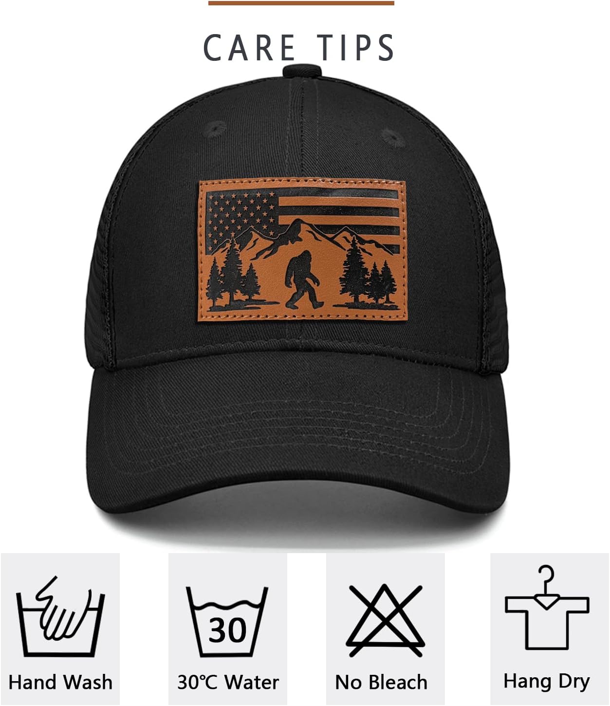 Bigfoot Sasquatch Hat Big Foot Sasquatch Gifts for Men Trucker Hat Snapback Baseball Cap - Image 7