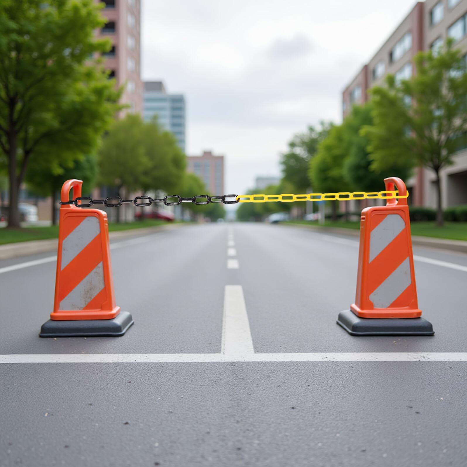 Cabilock Cadena de Barrera de Seguridad de Plástico Ligera 6 Mm 25 Metros Amarilla y Negra para Control de Multitudes, Estacionamientos, Obras y Señalización Industrial