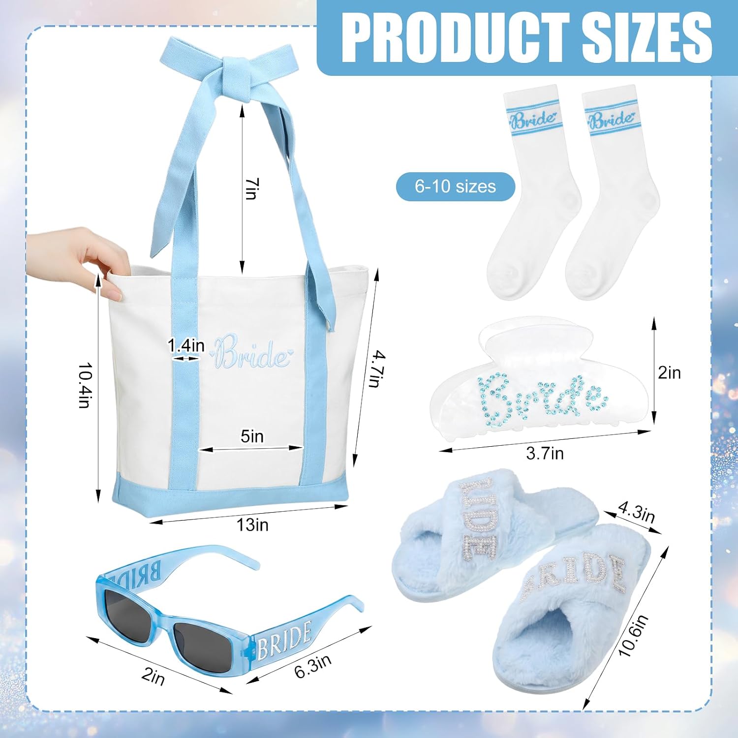 Aliceset 5 Pcs Something Blue Bride to Be Gifts Bridal Shower Gifts image 4