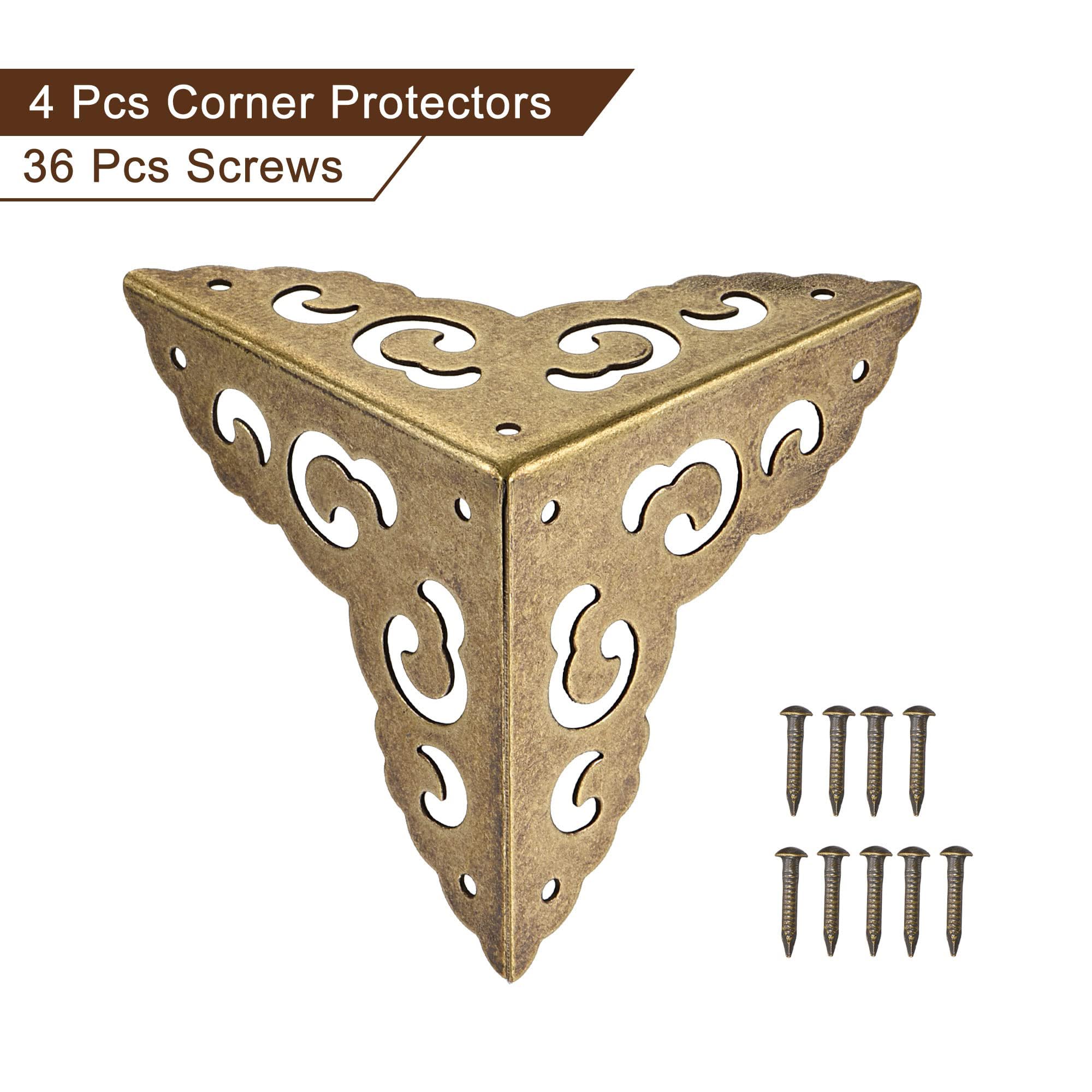 TA-VIGOR 4Pcs Metal Corner Protectors, 50 x 50 x 50mm Edge Guard Decorative Corner Bracket - Image 3