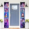 2Pcs Door Hanging Banner Festive Porch Decorations for Birthday Carnival Party 11.8x70.9Inch Vertical Anime Happy Birthdany with Hanging Poles & Ropes Indoor Outdoor Home Party Backdrop(Purple)