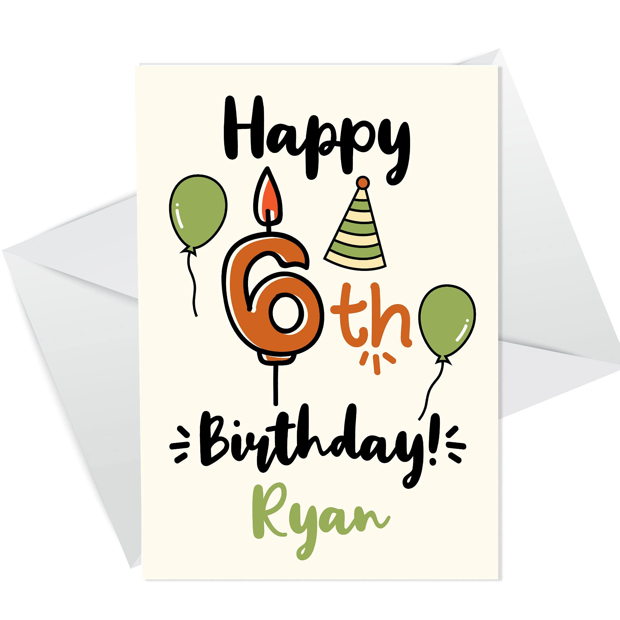 6th Birthday Card For Daughter Son Personalised Birthday Card For Boy Girl