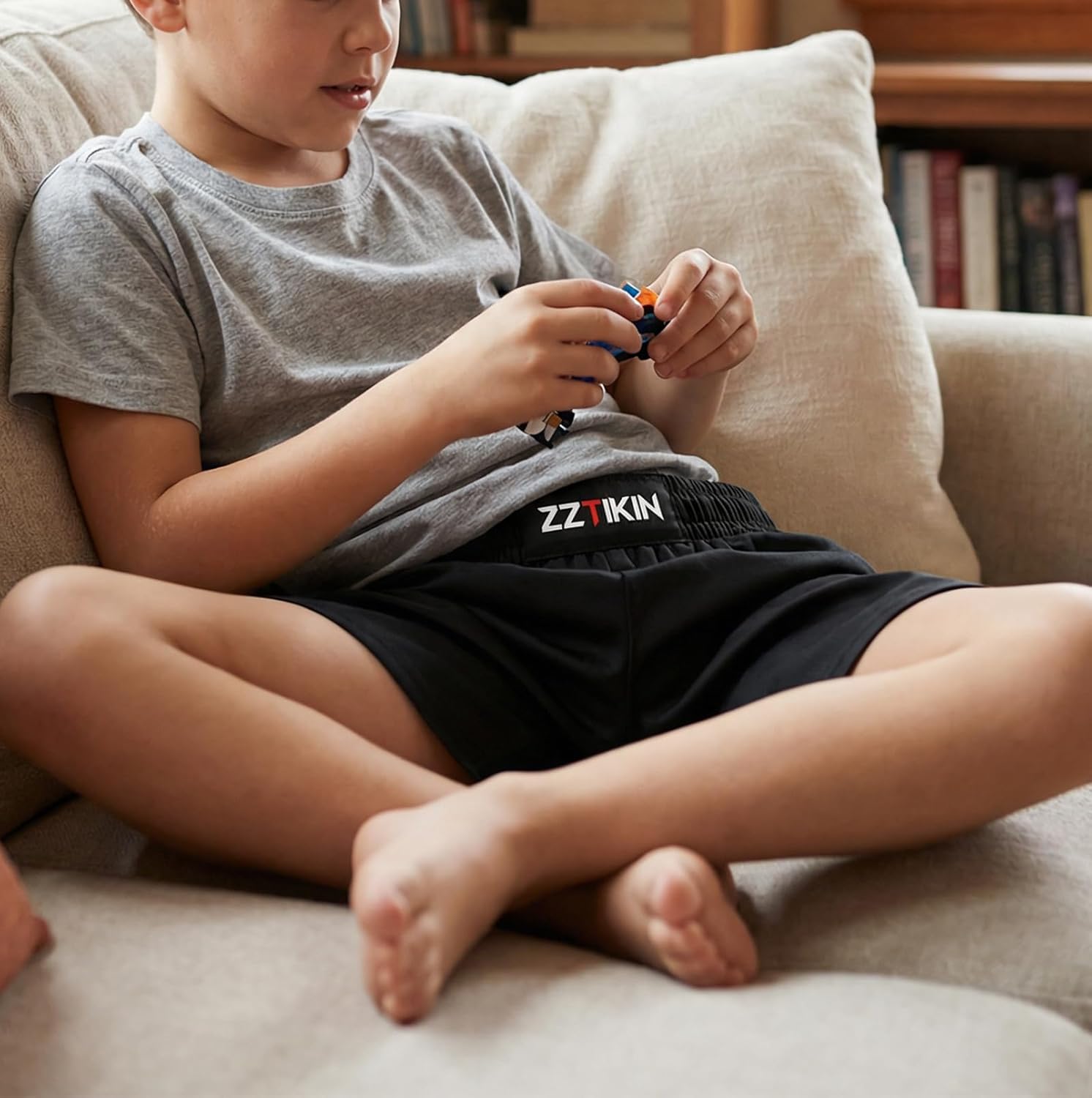 Kids Boxing Shorts, Black Athletic Training Shorts for Youth Boxing and Martial Arts - Image 6