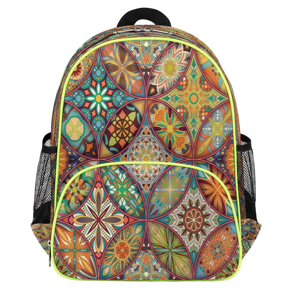 Sac à dos ethnique floral mandala TropicalLife pour enfant fille et garçon taille L