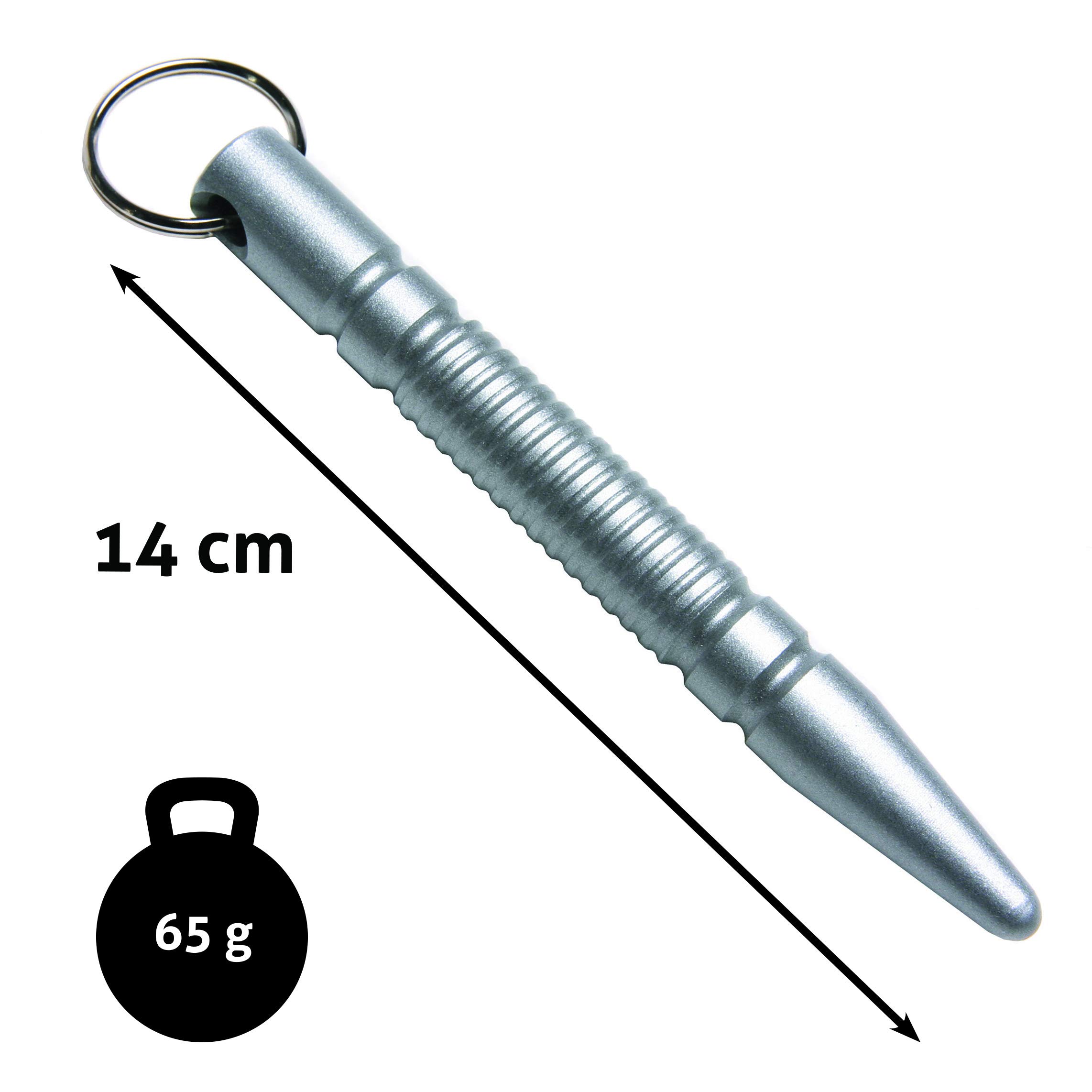 DEPICE 10er Pack Kubotan Druckverstärker - Silber, konisch, 14 cm, ca. 60 g