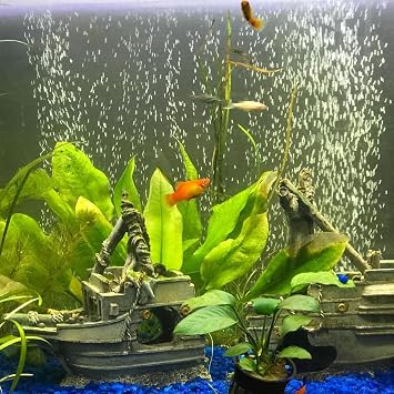 Fish Tank Air Bubble 2-Piece Aquarium Mineral Air Bubble Air Stone Bar Hydroponics 16-Inch, Green/Blue
