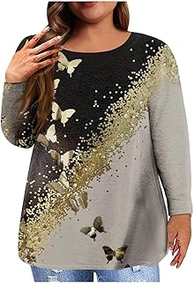 Women's Fall Sweatshirt 2023 Floral Printed Comfy Tops Casual Long Sleeve Shirts Women Autumn Crewneck Pullover Shirts Fashion Graphic Shirts Ladies Plus Size Shirts Halloween Costumes for Women
