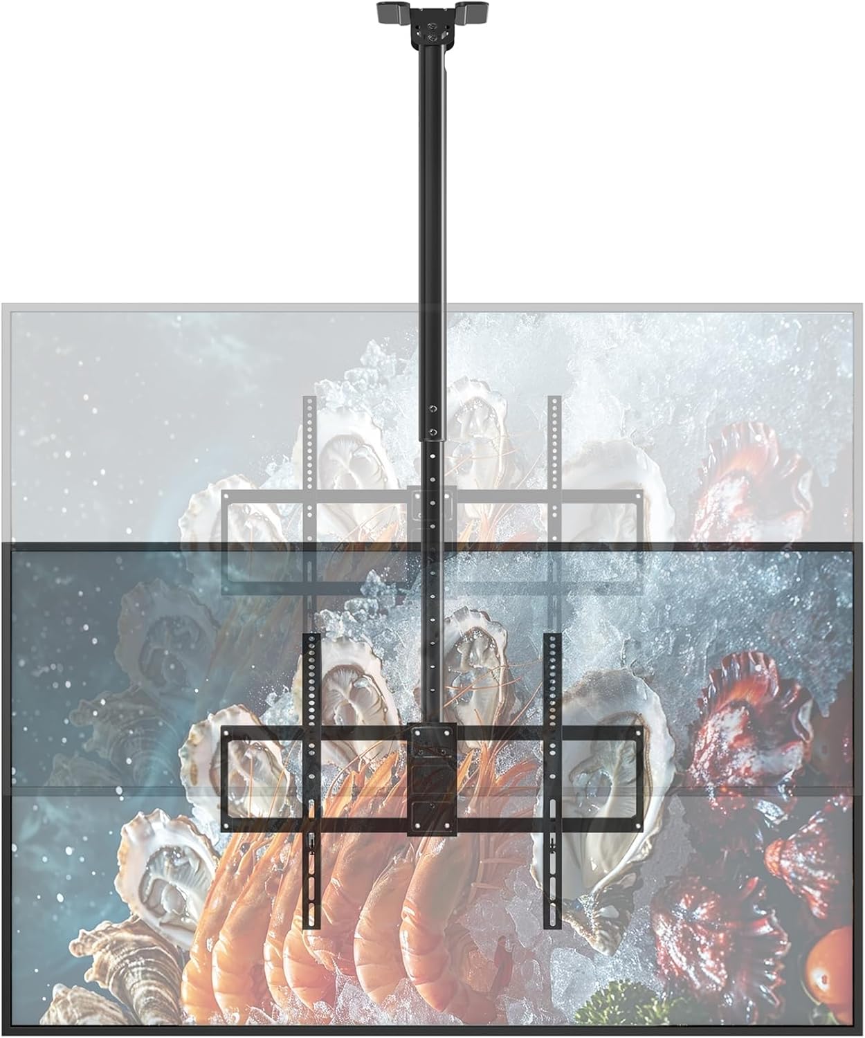TV Ceiling Mount for Most 43-86 inch TV up to 132lbs, Adjustable Height Ceiling Mount TV Bracket with Swivel, Tilt, Fits Pitched/Vaulted Roof, Max VESA 600x400mm