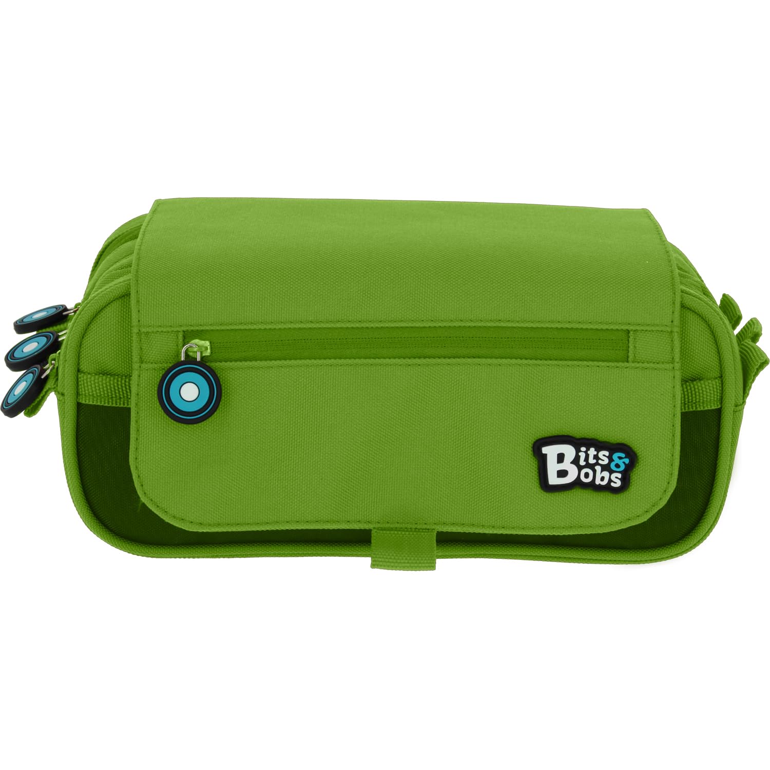 Grafoplás Triple, Estuche Escolar 3 Compartimentos Con Solapa Niños Unisex, Verde (Green), 23 Cm