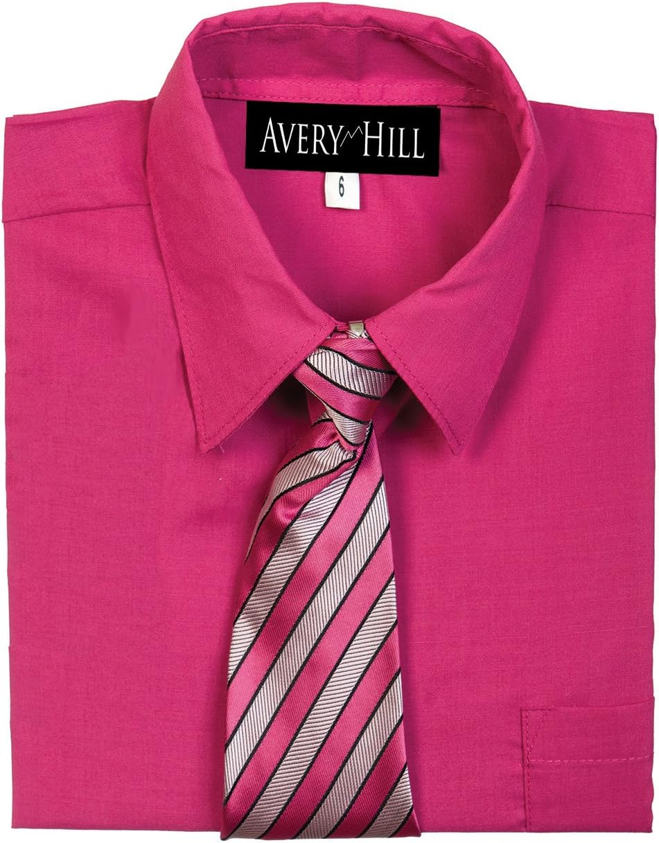 Avery Hill Boys Short Sleeve Dress Shirt with Windsor Tie