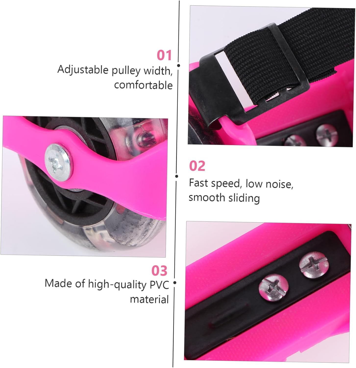 Kisangel Adjustable Roller Skates with Flashing Wheels Durable Outdoor Skates for Comfortable Wear Shoes for Active Play and Exercise