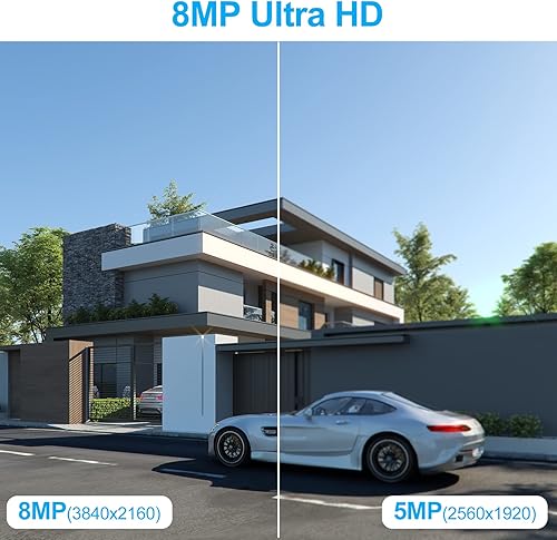 Miniatura 6 de Anpviz Sistema de cámara de seguridad PoE 4K de 16 canales, 8 cámaras IP PoE con cable de 8MP para exteriores con detección de humanos y vehículos,