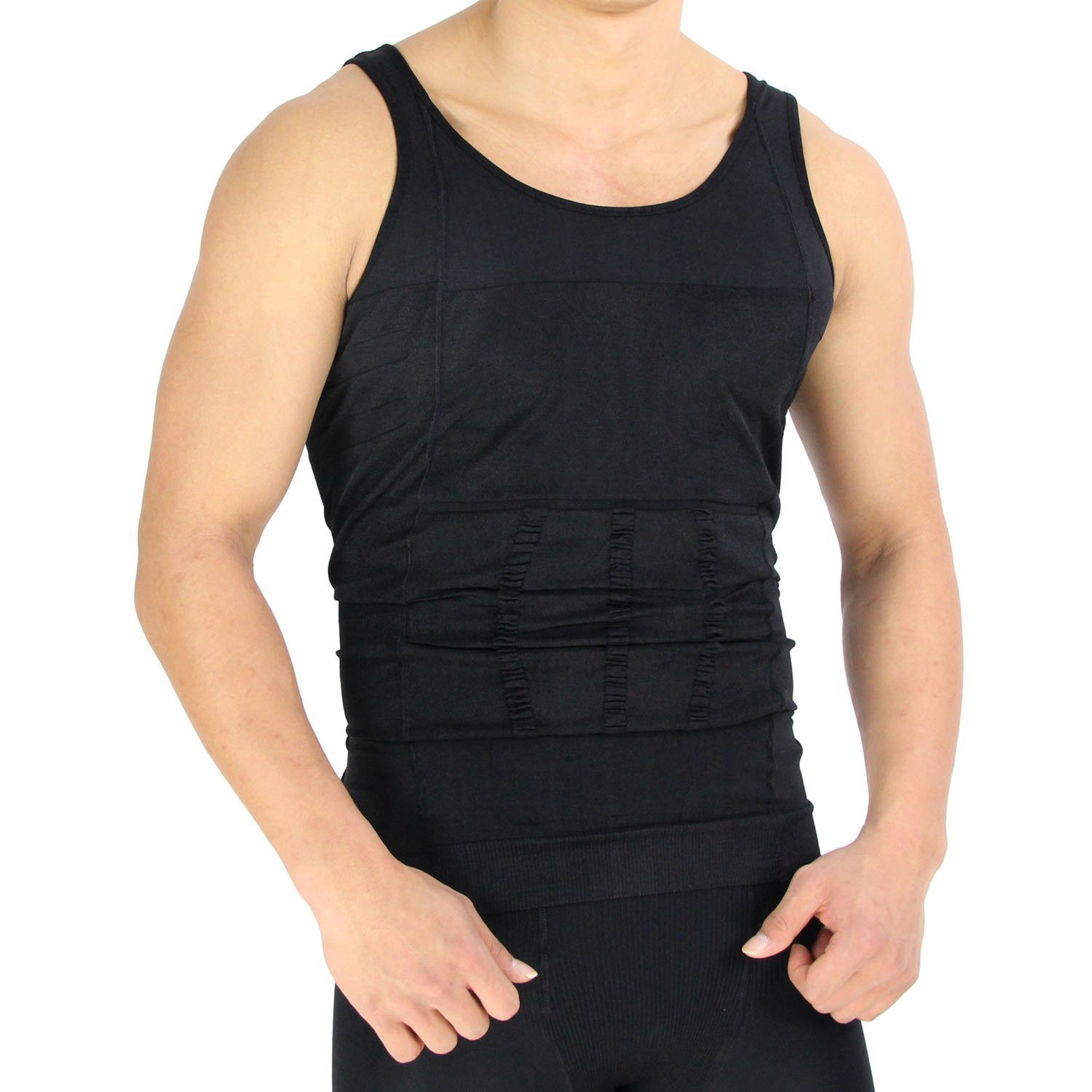 rapid Men's Shaper Vest (Black) Hide Beer Belly !-picture-11