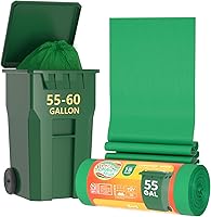 RAYTID 55-60 Gallon Compostable Trash Bags, Extra Thick 1.57 Mil, 15 Count, BPI ASTM D6400 Certified for Yard Lawn Restaurant Waste